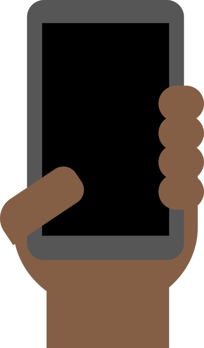 Icon of someone holding a smartphone